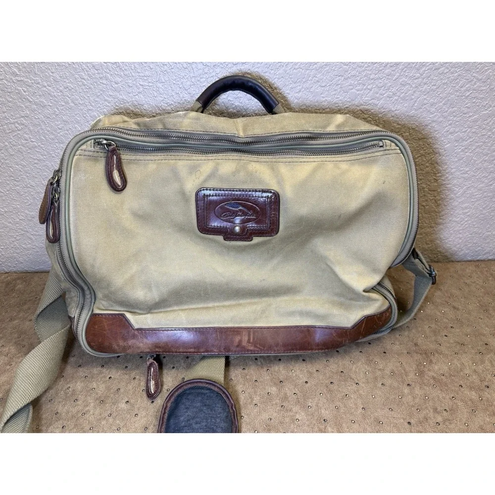 Bob Timberlake Messenger Carry On Laptop Overnight Canvas Leather‎ Luggage Bag